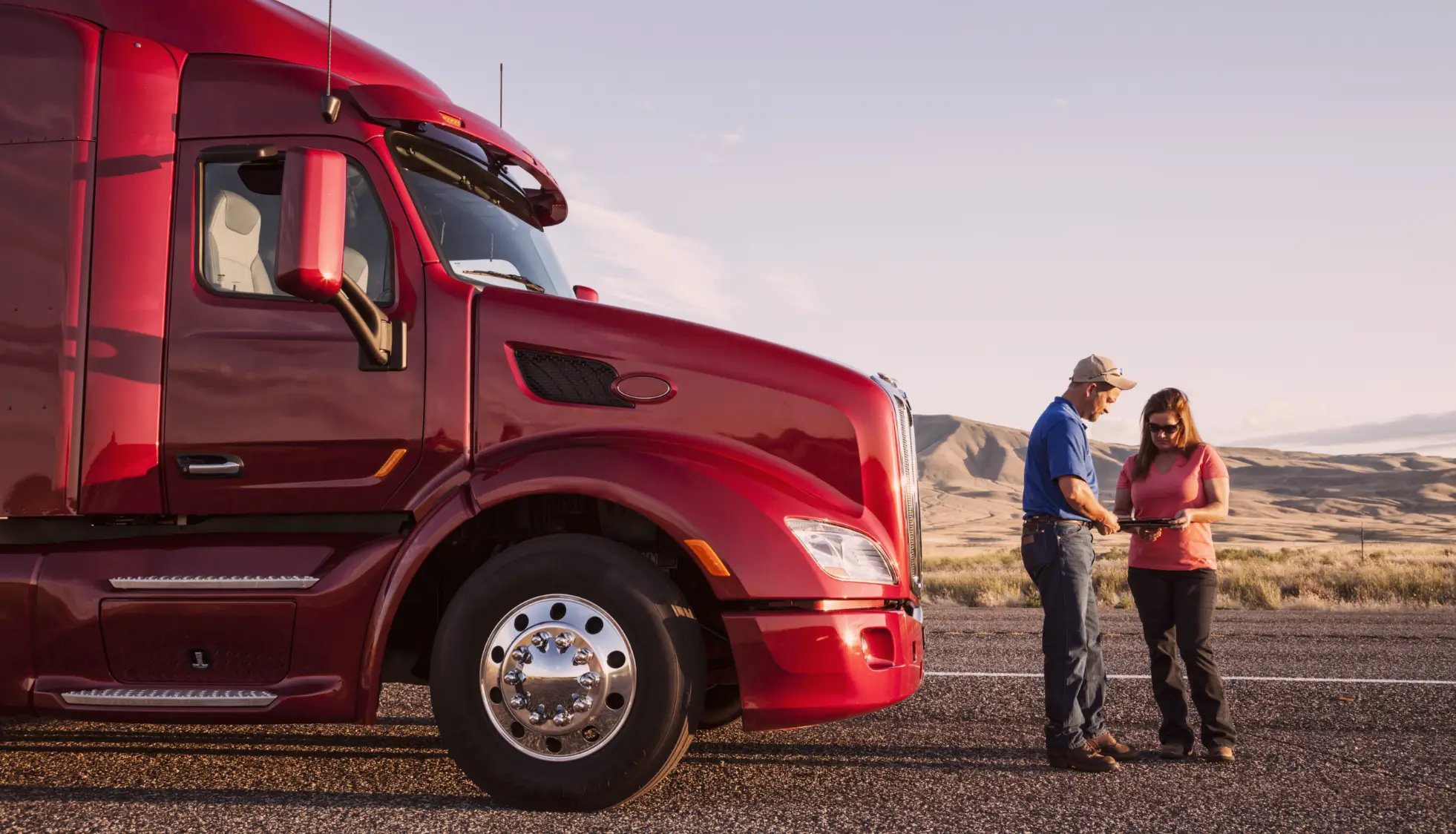 LeCoop Truck and Trailer for Sale - Truck Driver discussing routes