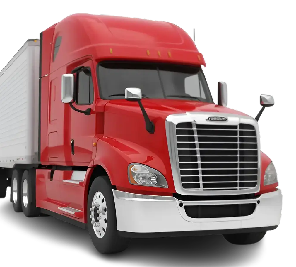 lecoop commercial truck cutout red tractor trailer